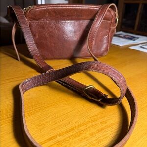 Brown Portland Leather crossbody camera bag